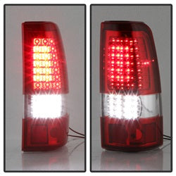 Akkon Chevy Silverado 1500 2500HD 03-06 /3500 04-06 (Not Fit Stepside) / and 2007 Silverado Classic C Shape LED Tail Lights - Red Clear