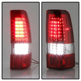 Akkon Chevy Silverado 1500 2500HD 03-06 /3500 04-06 (Not Fit Stepside) / and 2007 Silverado Classic C Shape LED Tail Lights - Red Clear