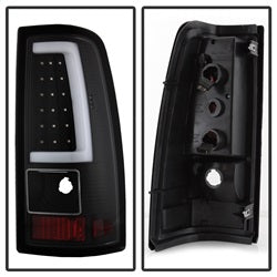xTune Chevy Silverado 1500/2500/3500 99-02 / GMC Sierra 1500/2500/3500 99-06 and 2007 Sierra Classic  Version 3 Tail Lights - Light Bar LED - Black