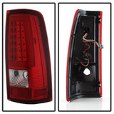 xTune Chevy Silverado 1500/2500/3500 99-02 / GMC Sierra 1500/2500/3500 99-06 and 2007 Sierra Classic  Version 3 Tail Lights - Light Bar LED - Red Clear