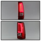 xTune Chevy Silverado 1500/2500/3500 99-02 / GMC Sierra 1500/2500/3500 99-06 and 2007 Sierra Classic  Version 3 Tail Lights - Light Bar LED - Red Clear