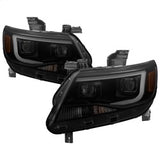 Akkon Chevrolet Colorado 15-17 Halogen Models Only XTune DRL Light Bar Projector Headlights Not Compatible w/Xenon/HID Model Black Smoked