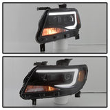 Akkon Chevrolet Colorado 15-17 Halogen Models Only XTune DRL Light Bar Projector Headlights Not Compatible w/Xenon/HID Model Black Smoked
