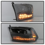 POE Ram 1500/2500/3500 13-18 Models w/Factory Projector LED Style Only XTune Projector Headlights Black