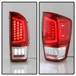 Akkon Toyota Tacoma 16-19 Red/Clear XTune Light Bar LED Tail Lights