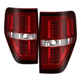 Akkon Ford F-150 09-14 Red Clear Light Bar LED Tail Lights