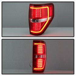 Akkon Ford F-150 09-14 Red Clear Light Bar LED Tail Lights