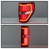 Akkon Ford F-150 09-14 Red Clear Light Bar LED Tail Lights