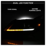 Akkon Chevrolet Impala 14-18 Black DRL Light Bar Projector Headlights Halogen Models Only Will Not Fit Xenon/HID Model