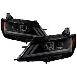 Akkon Chevrolet Impala 14-18 Black Smoke DRL Light Bar Projector Headlights Halogen Models Only Will Not Fit Xenon/HID Model