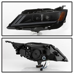 Akkon Chevrolet Impala 14-18 Black Smoke DRL Light Bar Projector Headlights Halogen Models Only Will Not Fit Xenon/HID Model