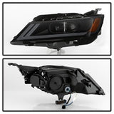 Akkon Chevrolet Impala 14-18 Black Smoke DRL Light Bar Projector Headlights Halogen Models Only Will Not Fit Xenon/HID Model