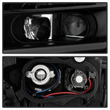 Akkon Chevrolet Impala 14-18 Black Smoke DRL Light Bar Projector Headlights Halogen Models Only Will Not Fit Xenon/HID Model