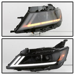 Akkon Chevrolet Impala 14-18 Black Smoke DRL Light Bar Projector Headlights Halogen Models Only Will Not Fit Xenon/HID Model