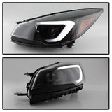 Akkon Ford Escape 13-16 Black LED Light Bar Projector Headlights Halogen Models Only Will Not Fit Xenon/HID Model