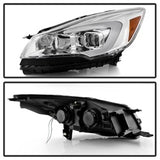 Akkon Ford Escape 13-16 Chrome LED Light Bar Projector Headlights Halogen Models Only Will Not Fit Xenon/HID Model