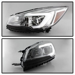 Akkon Ford Escape 13-16 Chrome LED Light Bar Projector Headlights Halogen Models Only Will Not Fit Xenon/HID Model