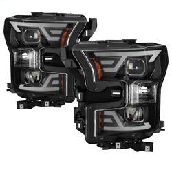Akkon Ford F-150 15-17 Black DRL LED Light Bar Projector Headlights