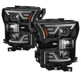 Akkon Ford F-150 15-17 Black DRL LED Light Bar Projector Headlights
