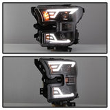 Akkon Ford F-150 15-17 Black DRL LED Light Bar Projector Headlights
