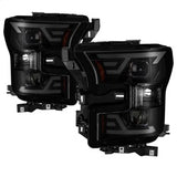 Akkon Ford F-150 15-17 Black Smoke DRL LED Light Bar Projector Headlights