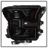 Akkon Ford F-150 15-17 Black Smoke DRL LED Light Bar Projector Headlights