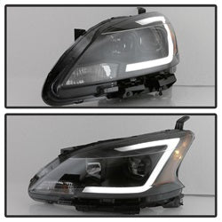 Akkon Nissan Sentra 13-15 Black Smoke DRL LED Light Bar Projector Headlights Halogen Models Only