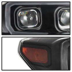 Akkon Toyota Tacoma 16-18 w/Sequential Turn Signal DRL Light Bar Projector Headlights Black