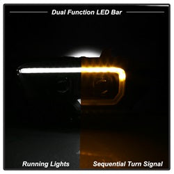 Akkon Toyota Tacoma 16-18 w/Sequential Turn Signal DRL Light Bar Projector Headlights Black