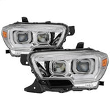 Akkon Toyota Tacoma 16-18 w/Sequential Turn Signal DRL Light Bar Projector Headlights Chrome