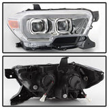 Akkon Toyota Tacoma 16-18 w/Sequential Turn Signal DRL Light Bar Projector Headlights Chrome