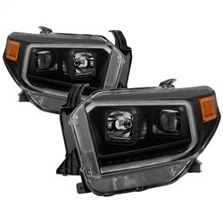 Akkon Toyota Tundra 14-18 Black Smoke DRL LED Light Bar Projector Headlights