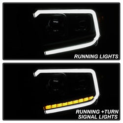 Akkon Toyota Tundra 14-18 Black Smoke DRL LED Light Bar Projector Headlights