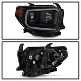 Akkon Toyota Tundra 14-18 Black Smoke DRL LED Light Bar Projector Headlights