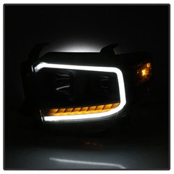 Akkon Toyota Tundra 14-18 Black Smoke DRL LED Light Bar Projector Headlights