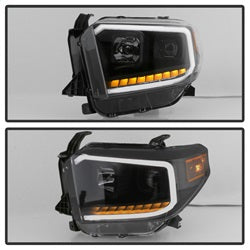 Akkon Toyota Tundra 14-18 Black Smoke DRL LED Light Bar Projector Headlights