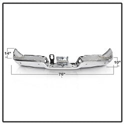 xTune Dodge Ram 1500/1500 09-10 Chrome OEM Style Steel Rear Bumper w/Dual Exhaust Models And Parking Sensors Hole OEM PN[CH1102365]