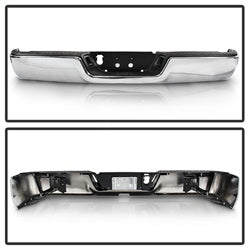 xTune Dodge Ram 1500/Ram 2500/Ram 3500/1500/2500/3500 09-10 Chrome OEM Style Steel Rear Bumper Does Not Fit w/Parking Sensors Hole And Dual Exhaust OEM PN[CH1103117]