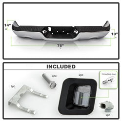 xTune Dodge Ram 1500/1500 09-10 Chrome OEM Style Steel Rear Bumper w/Dual Exhaust Does Not Fit w/Parking Sensors Hole