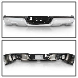 xTune Dodge Ram 1500/1500 09-10 Chrome OEM Style Steel Rear Bumper w/Dual Exhaust Models And Parking Sensors Hole OEM PN[CH1103119]