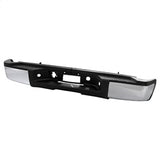 xTune Chevrolet Silverado 2500 HD/Silverado 3500 HD/Sierra 2500 HD/Sierra 3500 HD 07-10 Chrome OEM Style Steel Rear Bumper w/Dual Exhaust Does Not Fit w/Park Assist Sensor Hole And Dual Rear Wheels