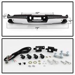 xTune Chevrolet Silverado 2500 HD/Silverado 3500 HD/Sierra 2500 HD/Sierra 3500 HD 15-19 Chrome Rear Steel Bumper OEM PN[84077957-PFM]