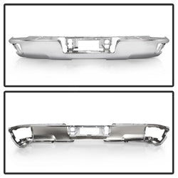 xTune Chevrolet Silverado 1500/Sierra 1500 14-18 Chrome Rear Steel Bumper w/o Park Assist Sensor Hole OEM PN[23108142]