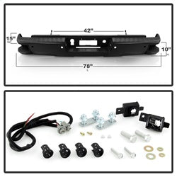 xTune Chevrolet Silverado 1500/Sierra 1500 14-18 Black Rear Steel Bumper OEM PN[23112252-PFM]