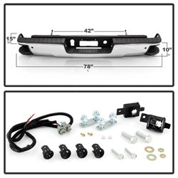 xTune Chevrolet Silverado 1500/Sierra 1500 14-18 Chrome Rear Steel Bumper OEM PN[84077959-PFM]