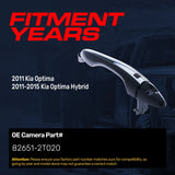 Exterior Door Handle Black/Chrome Replacement for Kia Optima (2011), Optima Hybrid (2011-2015) OE Part # 82651-2T020 | Front Left Driver Side