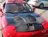 1993-1996 Mazda RX7 2 doors FUZION Style Carbon Fiber Black Hood