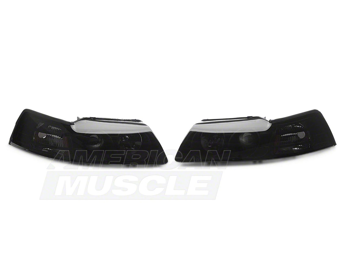 Raxiom Axial Series Projector Headlights; Black Housing; Smoked Lens (99-04 Mustang)