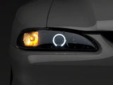 Raxiom Led Halo Projector Headlights; Black Housing; Smoked Lens (94-98 Mustang)