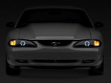 Raxiom Led Halo Projector Headlights; Black Housing; Smoked Lens (94-98 Mustang)